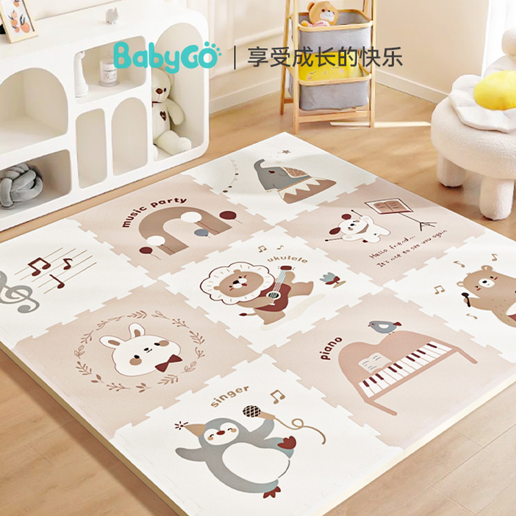 babygo儿童爬行垫家用宝宝拼接地垫婴儿XPE泡沫加厚游戏垫爬爬垫