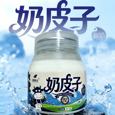 空运直达包邮新疆菌牧元特产伊犁手工奶皮子酸奶251奶皮子酸奶
