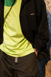 LIFT T恤 OFF纯棉荧光绿圆领宽松长袖