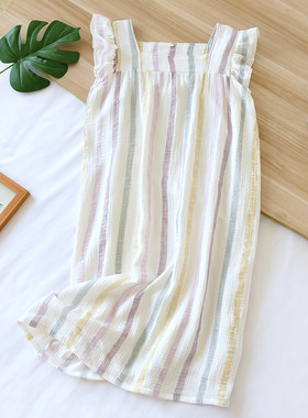 女夏季短袖睡裙家居服睡衣薄款