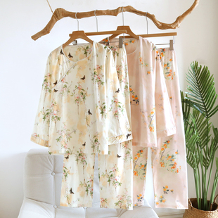 纯棉睡衣女士长袖春秋2026年新款女款秋季家居服府绸薄款秋冬套装