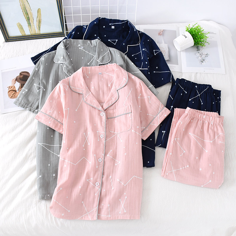 情侣睡衣男女纯棉纱布春夏季格子短袖长裤薄款家居服套装宽松,女士内衣/男士内衣/家居服,睡衣/家居服套装,淘宝优惠券,粉丝福利购,淘宝优惠卷