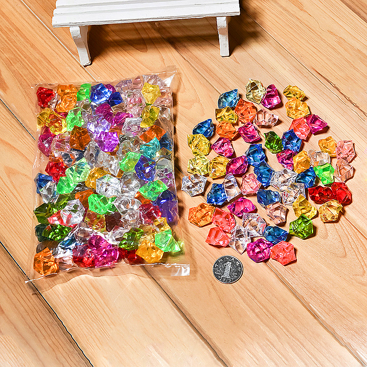 亚克力水晶石彩色石头花瓶仿水晶石鱼缸水族装饰彩石水培石子包邮
