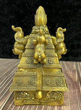 纯铜四象生财摆件财富高升财塔四象方鼎家居吉象吉祥桌面办公装饰