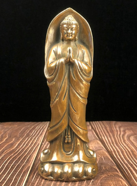 纯铜大日如来佛祖佛释迦牟尼佛像千佛万佛双手合十仿古家居摆件