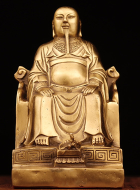 玄天上帝铜像纯铜真武大帝玄武大帝祖师爷中式桌面摆件玄武祖师像