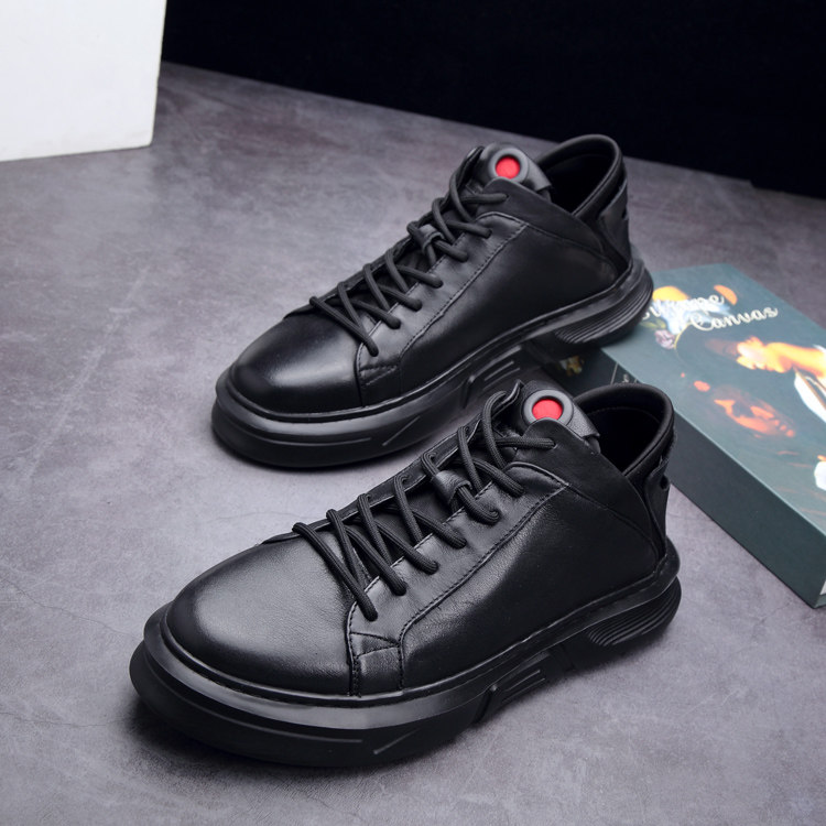 2019真皮男鞋新款断码清库存真皮热卖厚底头层牛皮透气板鞋潮单鞋