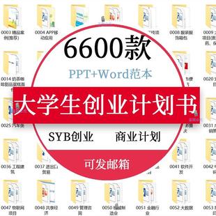 大学生创新创业项目计划书SYB创业大赛商业计划书word范本PPT模板
