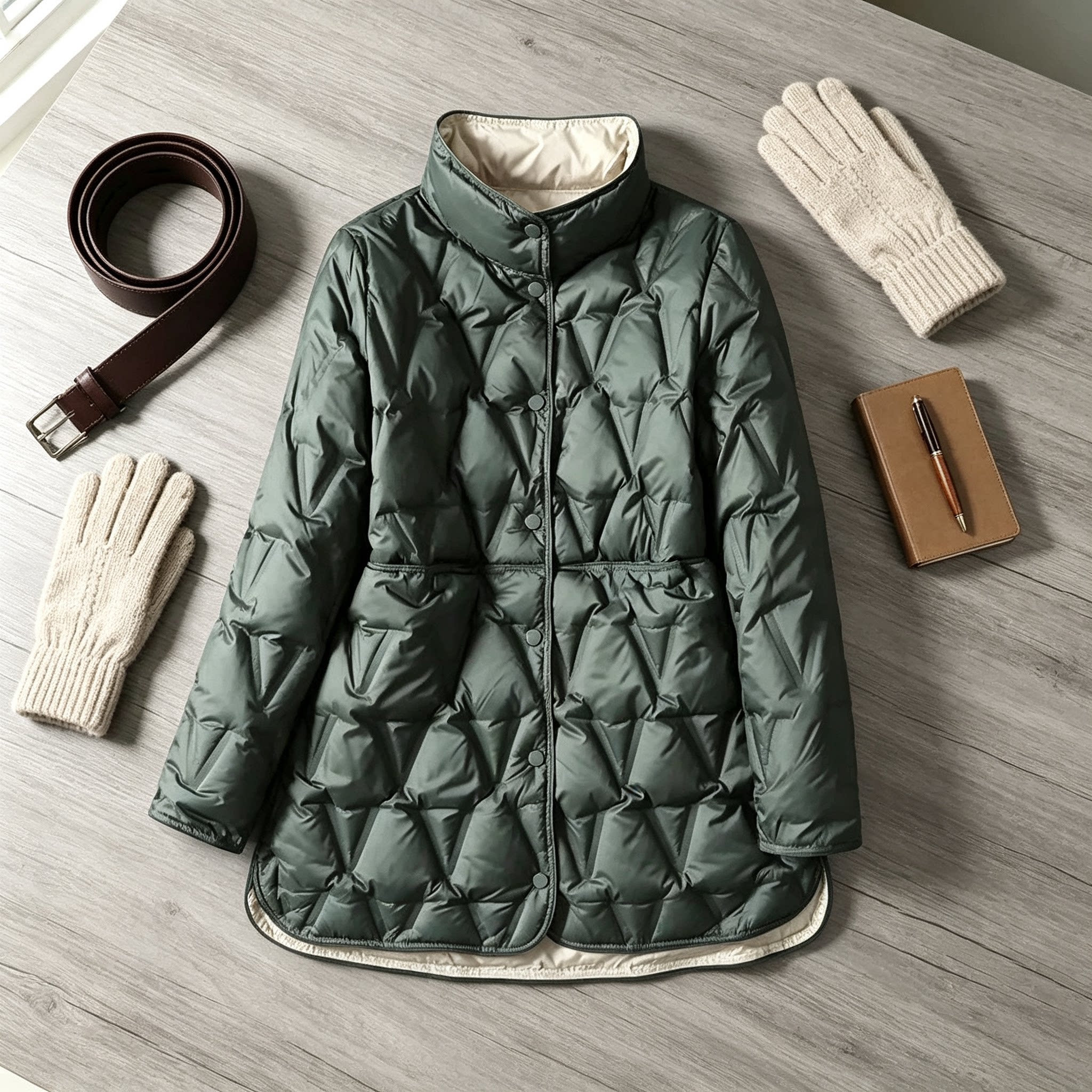 高端精品羽绒服女中长款冬季2026新款时尚立轻薄外套上衣女双面穿