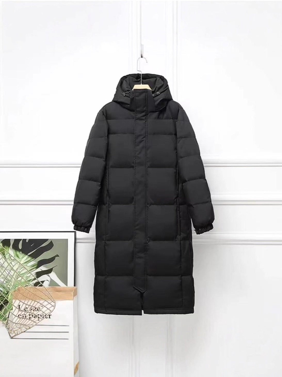 韩版黑色女羽绒服长款长过膝加厚宽松可脱卸帽2025年新款情侣冬季