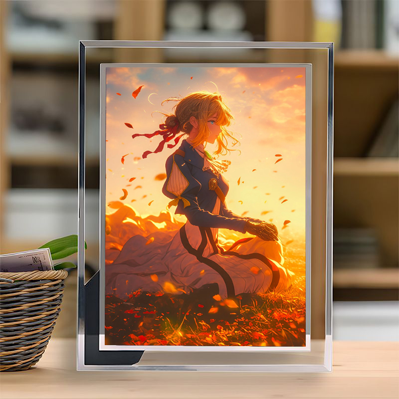 紫罗兰永恒花园周边水晶玻璃相框定制照片摆件装饰生日礼物送女生