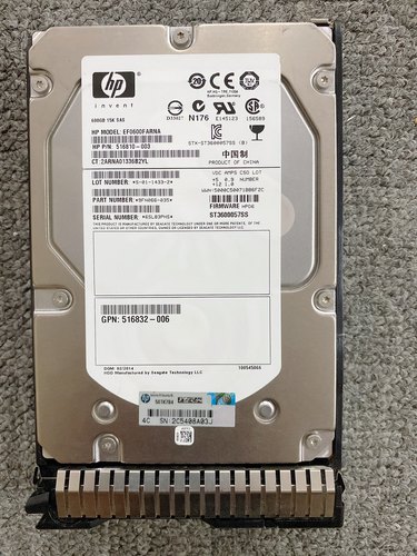 HP/惠普 583718-001 600G 15K  SAS 3.5 AP872A P6300 P6500硬盘