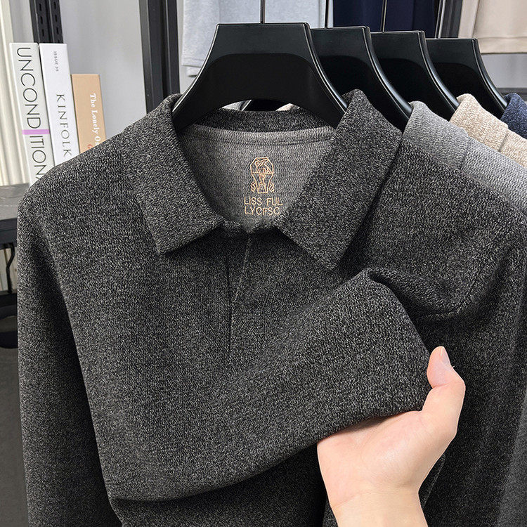 男POLO领标准吸湿排汗长袖Polo衫