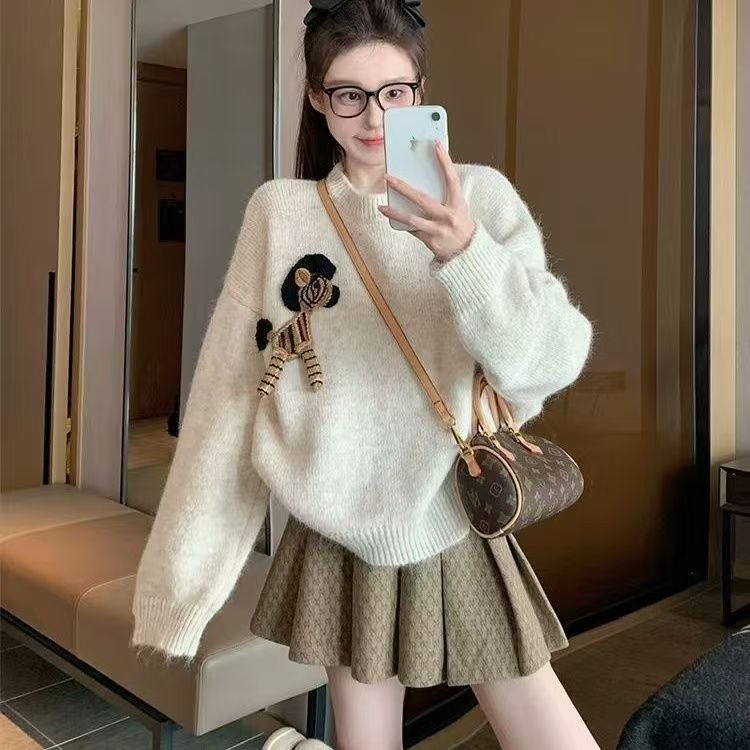 2025冬季新款圆领针织打底衫毛衣