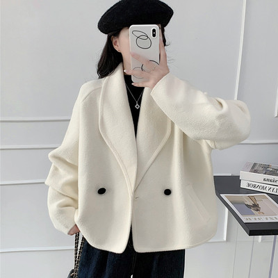 双面尼高级感小个子春秋季大衣女