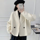 设计感西装 新款 领毛呢外套 春秋季 双面尼高级感小个子大衣女士短款