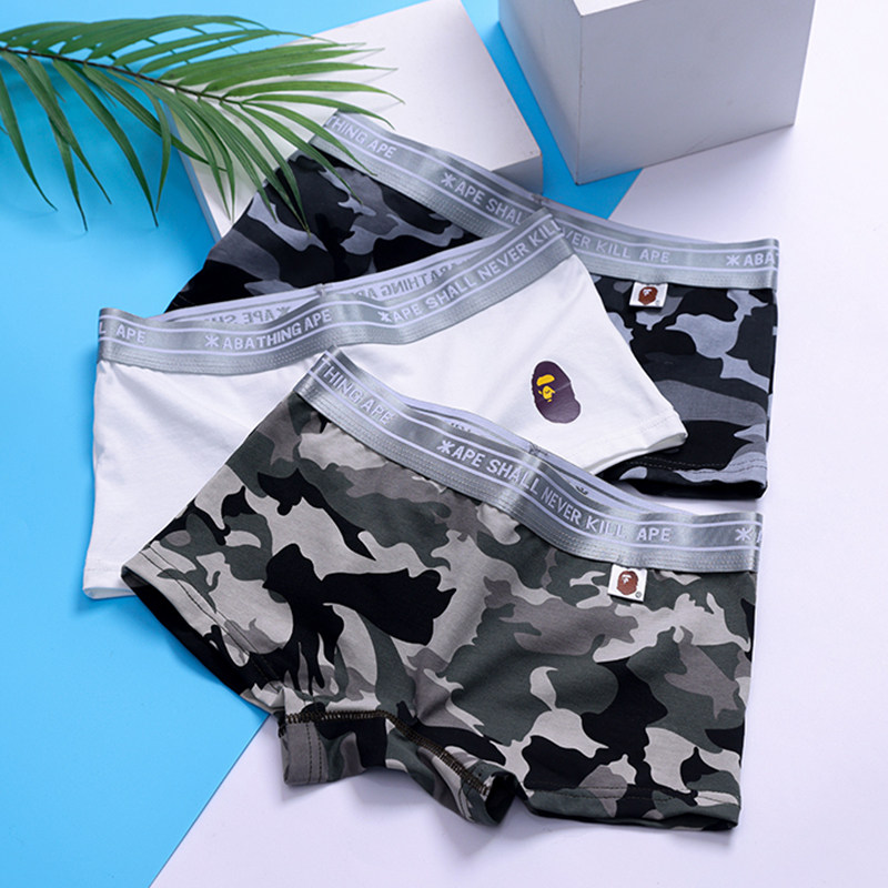 3条装女士潮纯棉迷彩宽边青年中腰大码四角平角透气内裤打底裤,女士内衣/男士内衣/家居服,平角裤,淘宝优惠券,粉丝福利购,淘宝优惠卷