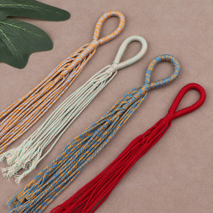 国风指环扣挂件绳文玩星月菩提编绳藏式棉穗配饰钥匙扣吊坠配件