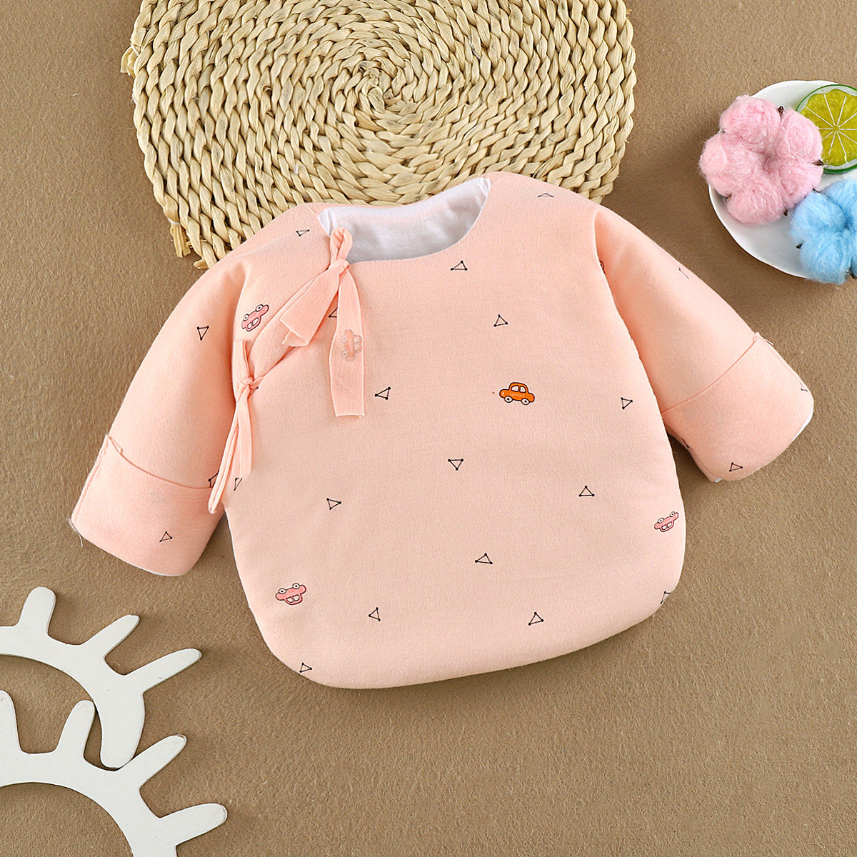 宝宝半背衣纯棉刚出生棉上衣保暖衣服月子服婴儿内穿春秋冬薄棉衣