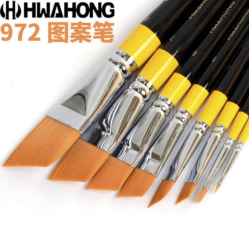 柔韧性好多种笔触斜锋画笔华虹