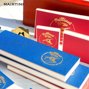 马蒂尼十字pu革皮面混棉封胶本手账本迷你便携水彩本