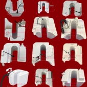 式 通用款 智能马桶水箱U形塑料水箱智能马桶增压泵水箱通用水箱款