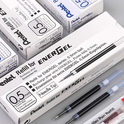 日本pentel派通中性笔0.5速干笔芯LRN5替芯按动bln75/105水笔芯