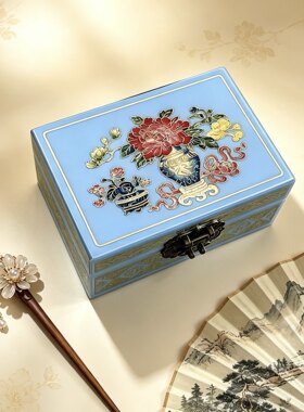钢琴漆平遥首饰盒掐丝螺钿中国风新娘结婚陪嫁伴手礼物推光漆器