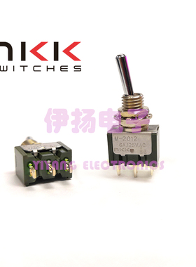 NKK日本原装进口钮子开关 3脚2档 M-2012 6MM安装孔 焊脚 ON-ON