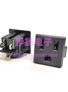 台湾RONGFENG进口AC电源插座 SS-6B-1 卡扣嵌入式15A美规插座 3孔