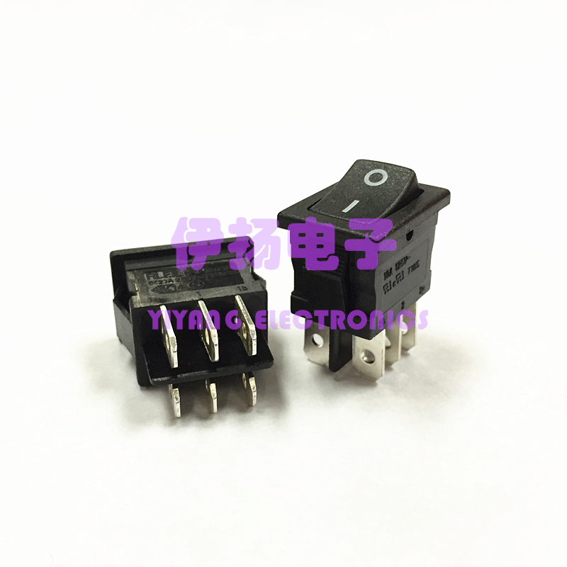台湾进口船型开关 RLEIL 电源开关 6脚2档 RL3 KCD1-202款 21X15