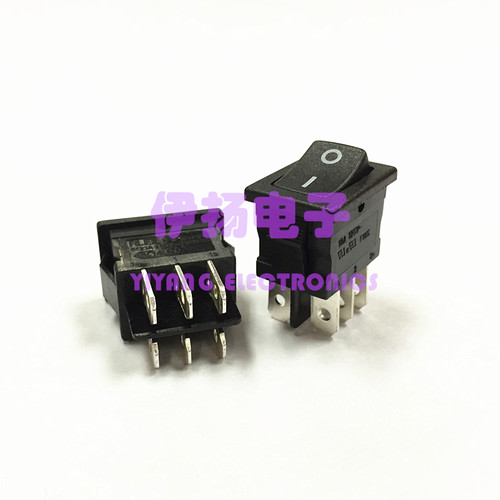 台湾进口船型开关 RLEIL 电源开关 6脚2档 RL3 KCD1-202款 21X15