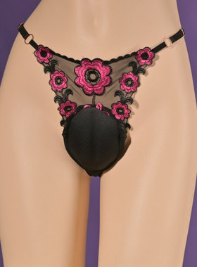 透明调节腰带日系潮男变装大佬内裤刺绣女装性感3D内裤潮流大码CD