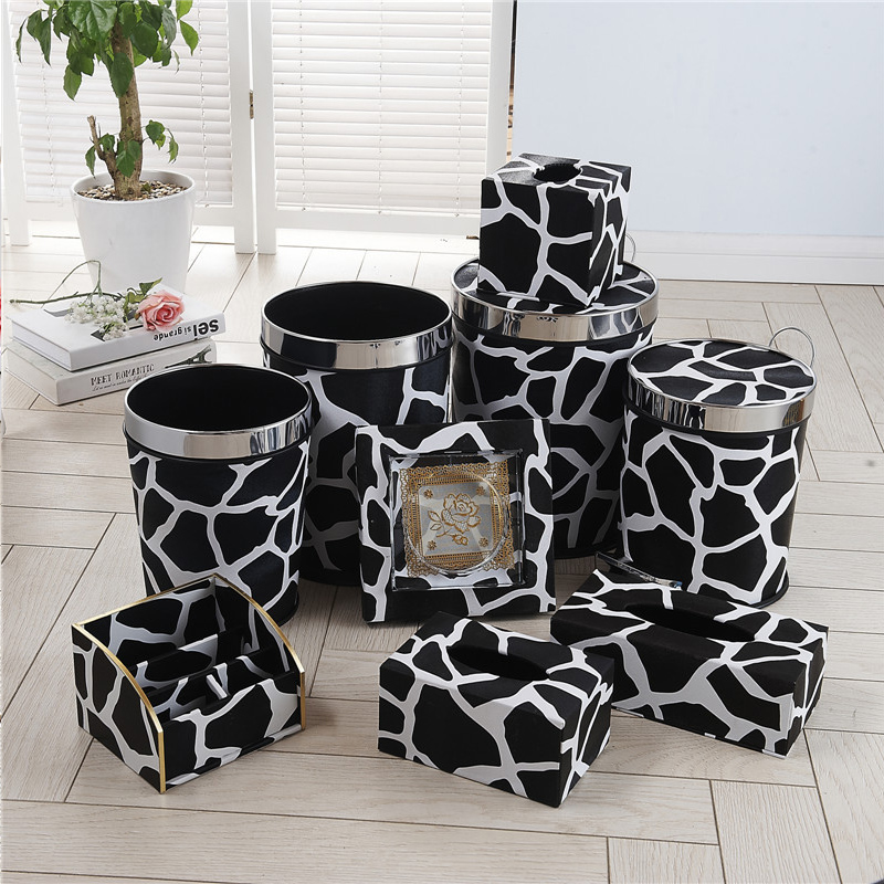 中跃石头纹欧式创意垃圾桶卫生间垃圾篓家用客厅厨房小大号垃圾筒