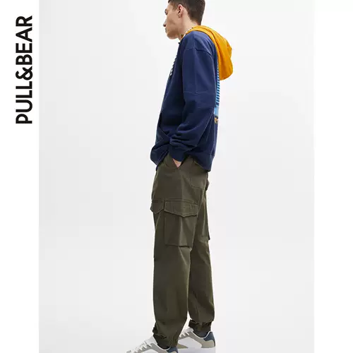 PULL&BEAR, мужские непромокаемые повседневные брюки-карго, новый стиль, ранняя весна, 04674512505
