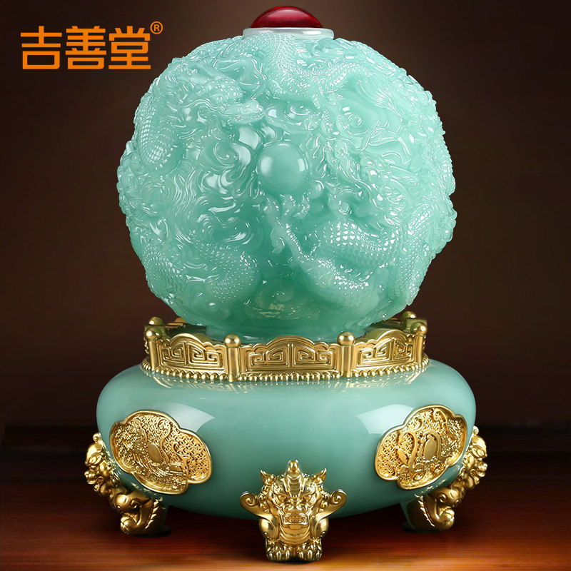 吉善堂 九转乾坤鼎摆件 树脂工艺品家居客厅玄关办公室装饰品0882