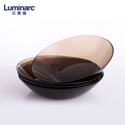 乐美雅俄罗斯进口琥珀色菜盘子