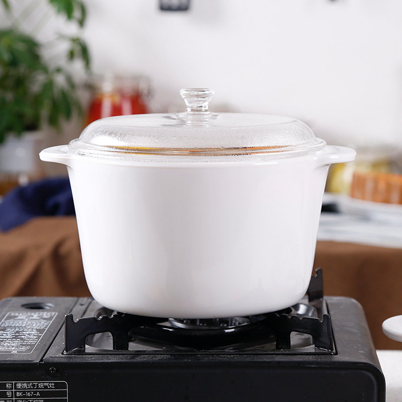 法国进口乐美雅白晶锅明火玻璃锅钢化耐热玻璃汤锅炖锅砂锅煲汤3L