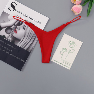 男女可穿性感深v细带丁字裤女低腰无痕勒阴透气牛奶丝瑜伽t裤