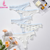 瑜伽性感T裤 小清新甜美可爱丁字裤 女低腰无痕纯棉碎花少女内裤