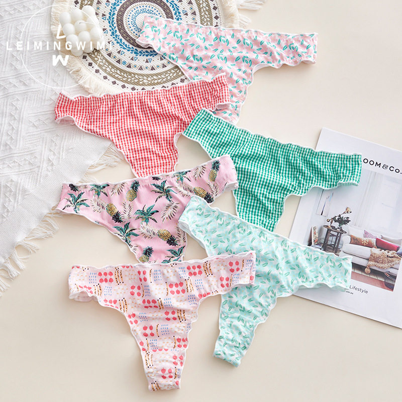 甜美可爱小清新印花丁字裤女时尚碎花内裤舒适透气性感瑜伽T裤,女士内衣/男士内衣/家居服,女丁字裤,淘宝优惠券,粉丝福利购,淘宝优惠卷