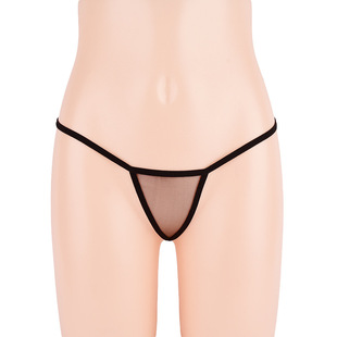 超薄全透明网纱迷你小丁字裤女低腰无痕诱惑透视内裤女士性感T裤