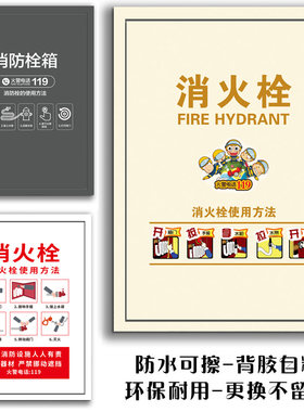 新款消火栓自粘防水贴画遮挡装饰