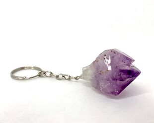 看水晶内部 天然紫水晶原石钥匙扣9.9 构造 无聊了 包邮
