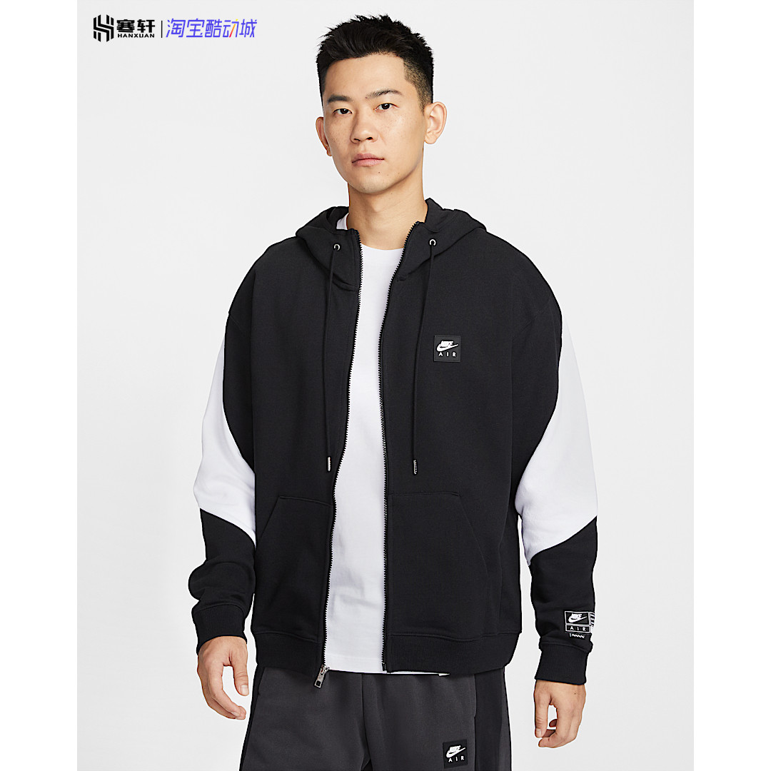Nike/耐克 男子加绒拉链连帽衫秋冬复古运动休闲外套 HJ0637-010