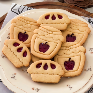 INS果酱款黄油曲奇饼干模具爱心柠檬蜜蜂罐花朵卡通切模工具