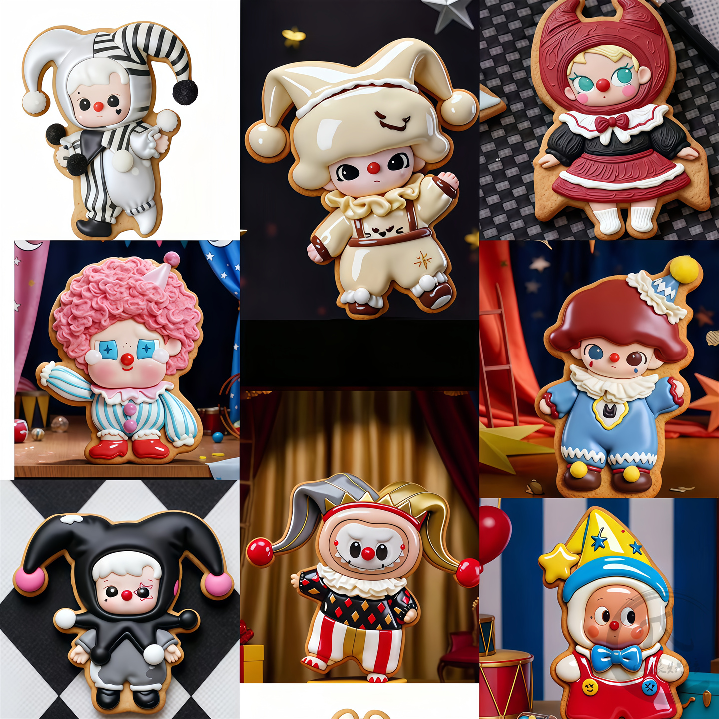 泡泡玛特万圣节卡通糖霜饼干模具石塑黏土冰箱贴星星人拉布布印模