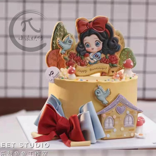 乐甜鱼鱼白雪公主糖霜饼干模具儿童卡通蛋糕装饰家用烘焙欧式