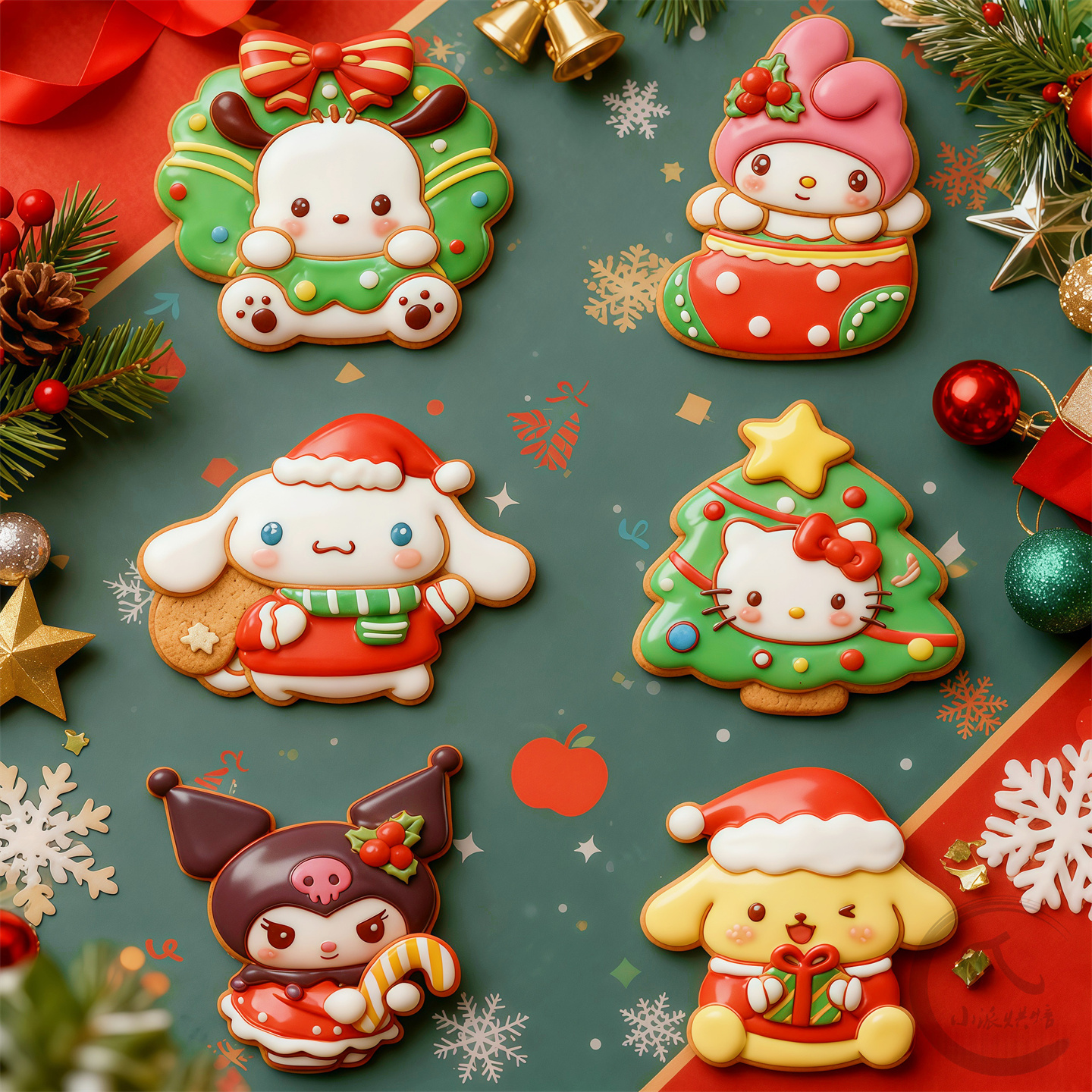 三丽鸥圣诞节糖霜饼干模具玉桂狗凯蒂猫帕恰狗宠物淋面印模工具