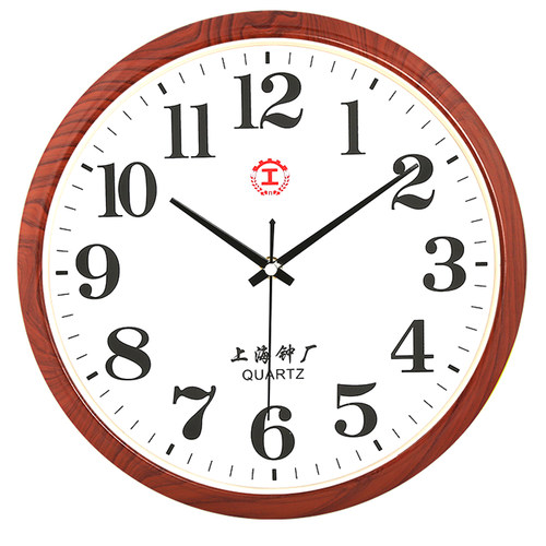 上海工字静音挂表简约大字体挂钟